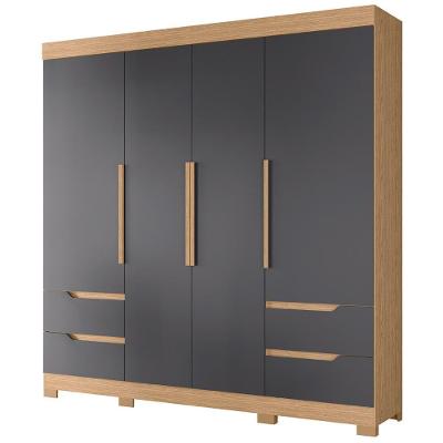 Guarda Roupa Casal 212cm 4 Portas Vivacce Freijó/titanium - Albatroz