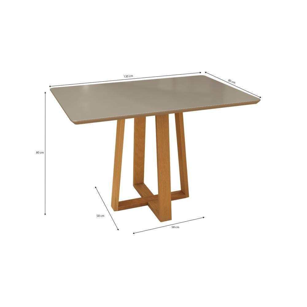 Conjunto Sala De Jantar Madeira Maciça 4 Cadeiras Kappesberg Freijó Boucle Bege - 4