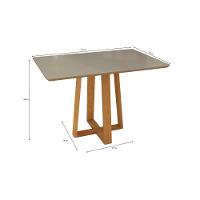 Conjunto Sala De Jantar Madeira Maciça 4 Cadeiras Kappesberg Freijó Boucle Bege