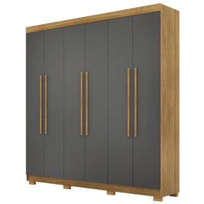 Guarda Roupa Casal 218cm 6 Portas Elegance Nature/alasca - Vila Rica