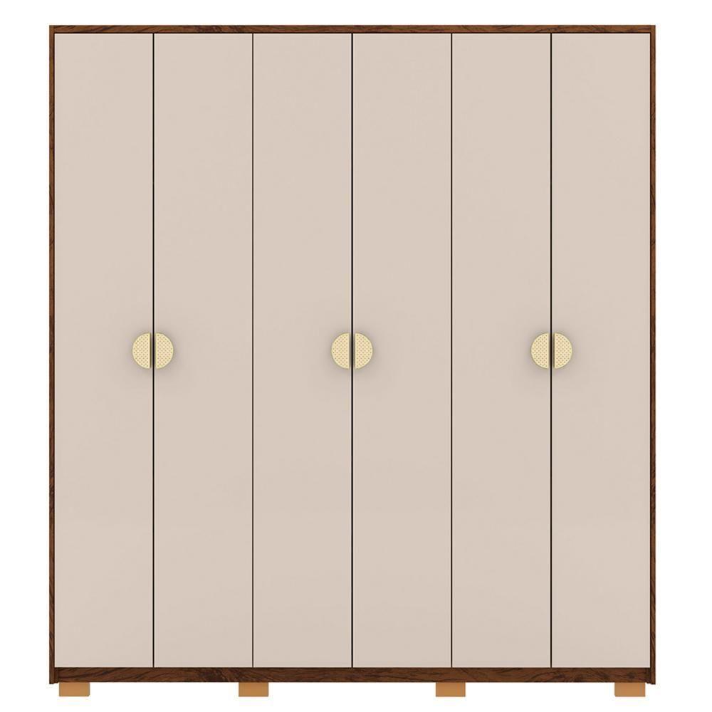 Guarda Roupa Casal 203cm Com 6 Portas Leo Imbuia/fendi V02 - Mpozenato - 6