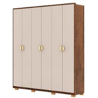 Guarda Roupa Casal 203cm Com 6 Portas Leo Imbuia/fendi V02 - Mpozenato - 1