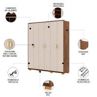 Guarda Roupa Casal 203cm Com 6 Portas Leo Imbuia/fendi V02 - Mpozenato - 3