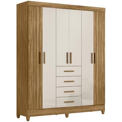 Guarda Roupa Casal 165cm 6 Portas Khani Freijó/off Z17 - Mpozenato
