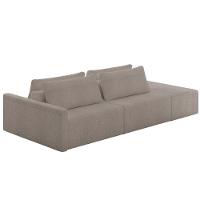 Sofá Ilha Modular Com Puff Para Sala Living 252cm Georgia Z08 Boucle Bege Escuro - Mpozenato - 1