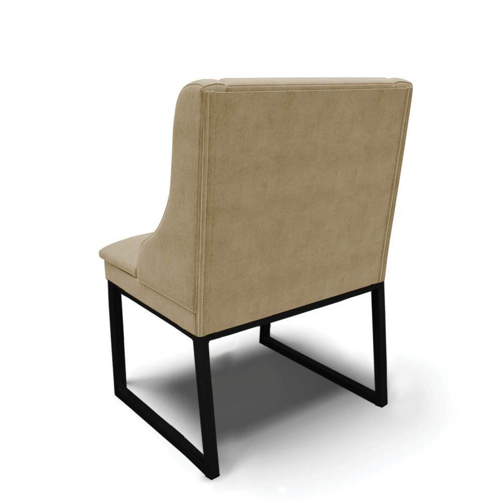 Cadeira Sala De Jantar Industrial Preto Kit 4 Liz Suede Marrom R D03 - D'rossi - 6