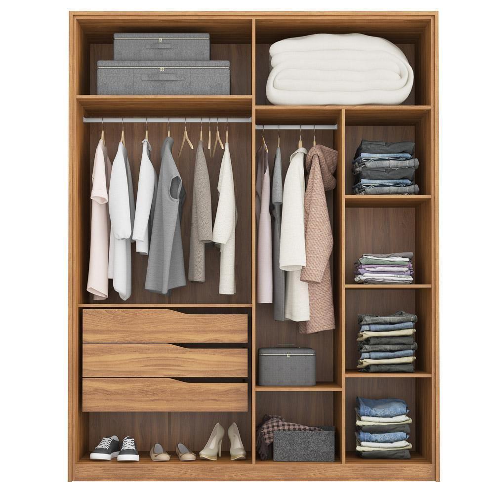 Guarda Roupa Casal 4 Portas 2 Com Espelhos Attore D02 Amendola Touch - Mpozenato - 3