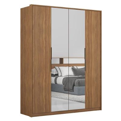 Guarda Roupa Casal Attore D02 4 Portas de Bater 3 Gavetas Amendola Touch Mpozenato