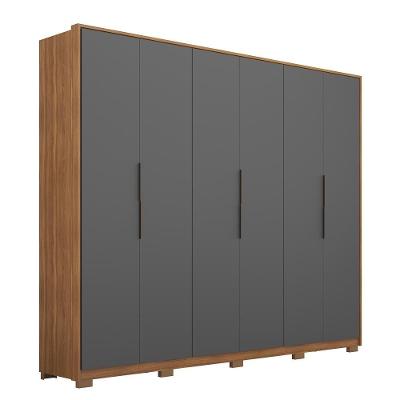 Guarda Roupa Casal Atrice D02 6 Portas Bater 6 Gavetas Amendola-grafito Mpozenato