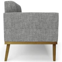 Sofá Namoradeira Base Madeira Castanho Ana Linho Grafite - Ibiza - 8