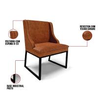 Cadeira Sala De Jantar Industrial Preto Kit 4 Liz Sint Pu Nozes D03 - D'rossi - 9