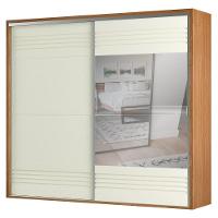 Guarda Roupa Casal Com Espelho 267cm 2 Portas 100% Mdf Tw603e Freijó/off White - Dalla Costa - 1