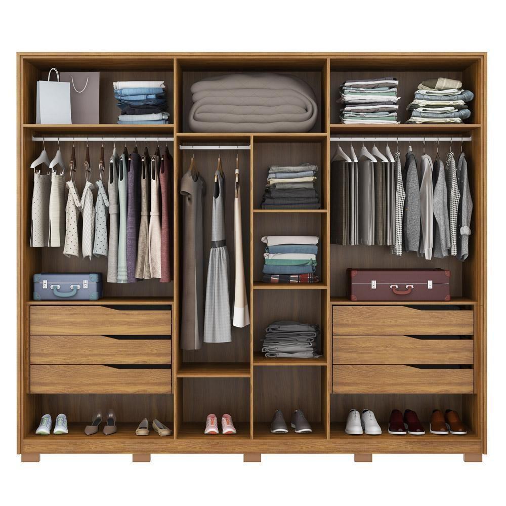 Guarda Roupa Casal Com Pés 6 Portas 2 Com Espelhos 6 Gavetas Atrice D02 Amendola Touch - Mpozenato - 3