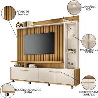 Estante Painel Para Tv 60 Pol. Natan H01 Off White-cinamomo - Mpozenato - 6