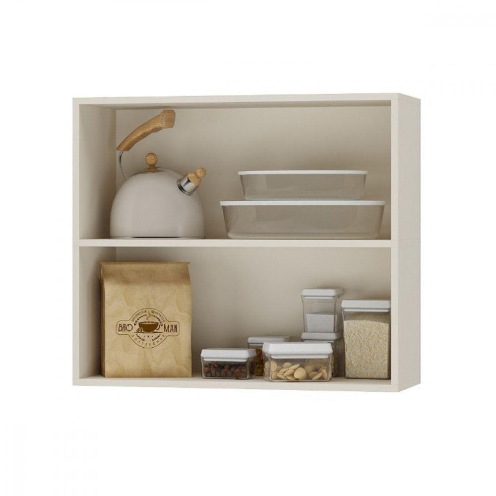 Armário Aéreo Tunisia 2 Portas Off White E Canelato Atualle Off White Com Canelato - 2