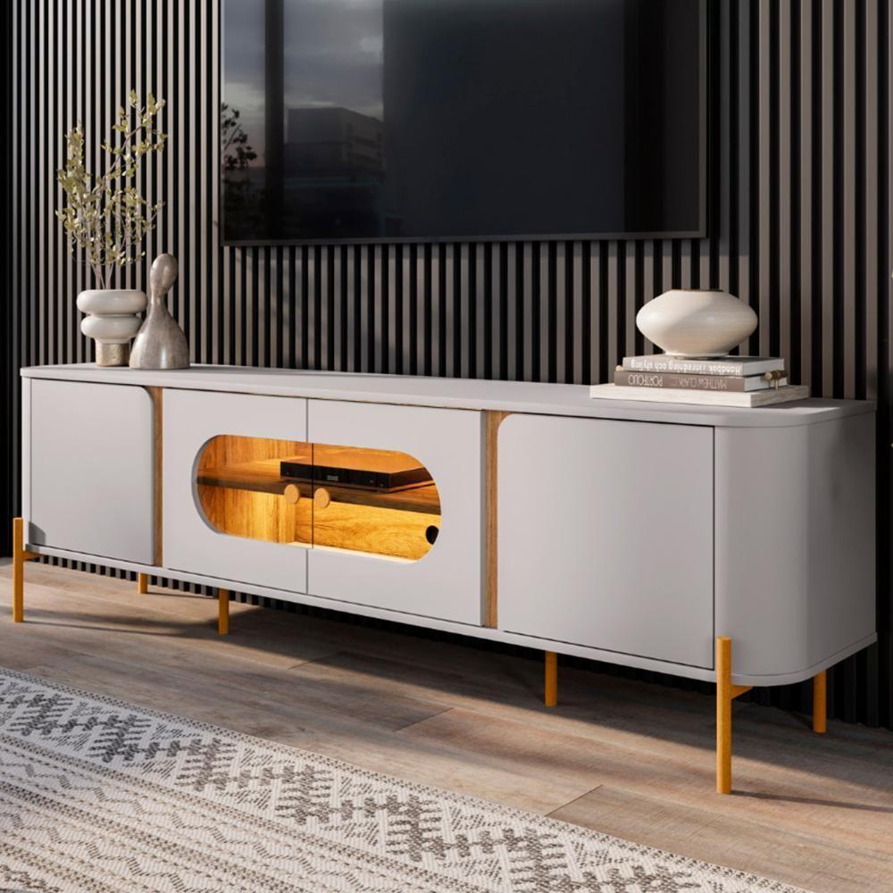 Rack Bancada Para Tv 75 Pol 180cm Ricky Off/cinamomo B02 - Mpozenato - 2