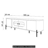 Rack Bancada Para Tv 75 Pol 180cm Ricky Off/cinamomo B02 - Mpozenato