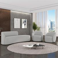 Sofá 4 Lugares Orgânico 220cm Morgan E 2 Poltronas Lua Suede Cinza D03 - D'rossi - 2