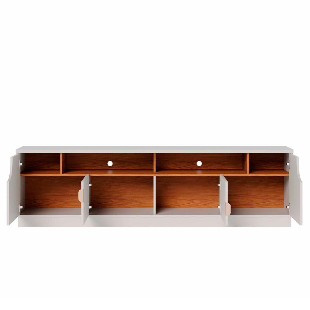 Rack Bancada Para Tv 75 Pol 200cm Brescia Off White/freijó C05 - Mpozenato - 7