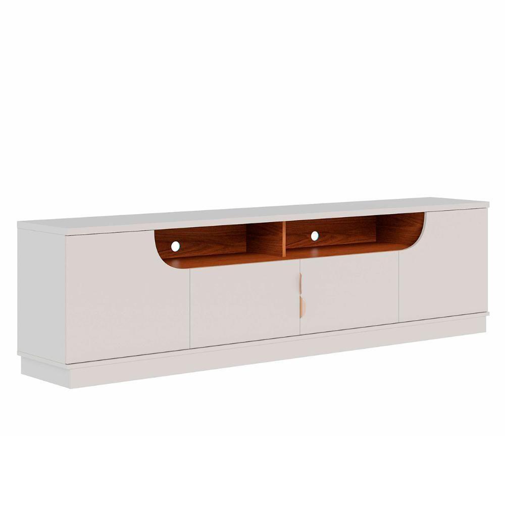 Rack Bancada Para Tv 75 Pol 200cm Brescia Off White/freijó C05 - Mpozenato - 9