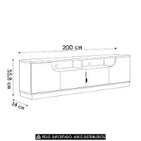 Rack Bancada Para Tv 75 Pol 200cm Brescia Off White/freijó C05 - Mpozenato