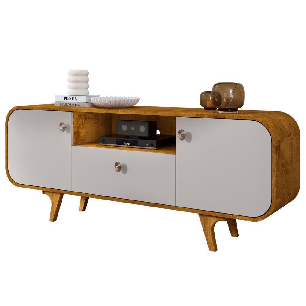 Rack Bancada Para Tv 55 Pol 156cm Demi Naturalle/off B02 - Mpozenato - 1