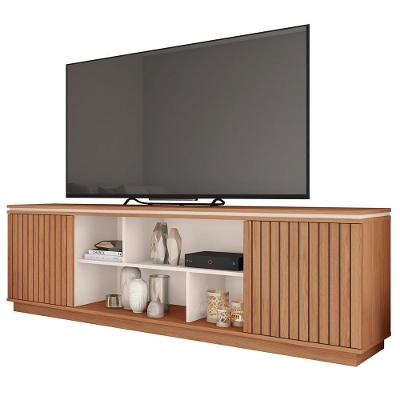 Rack Para Sala Bancada De Tv 75 Pol 180cm Simetria Freijó/off White - Caemmun