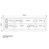 Rack Para Sala Bancada De Tv 75 Pol 180cm Simetria Freijó/off White - Caemmun