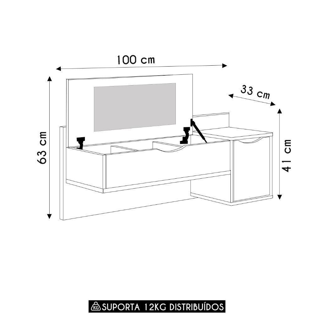 Penteadeira Camarim Com Led 2 Portas Loli A02 Off/cinamomo - Mpozenato - 4