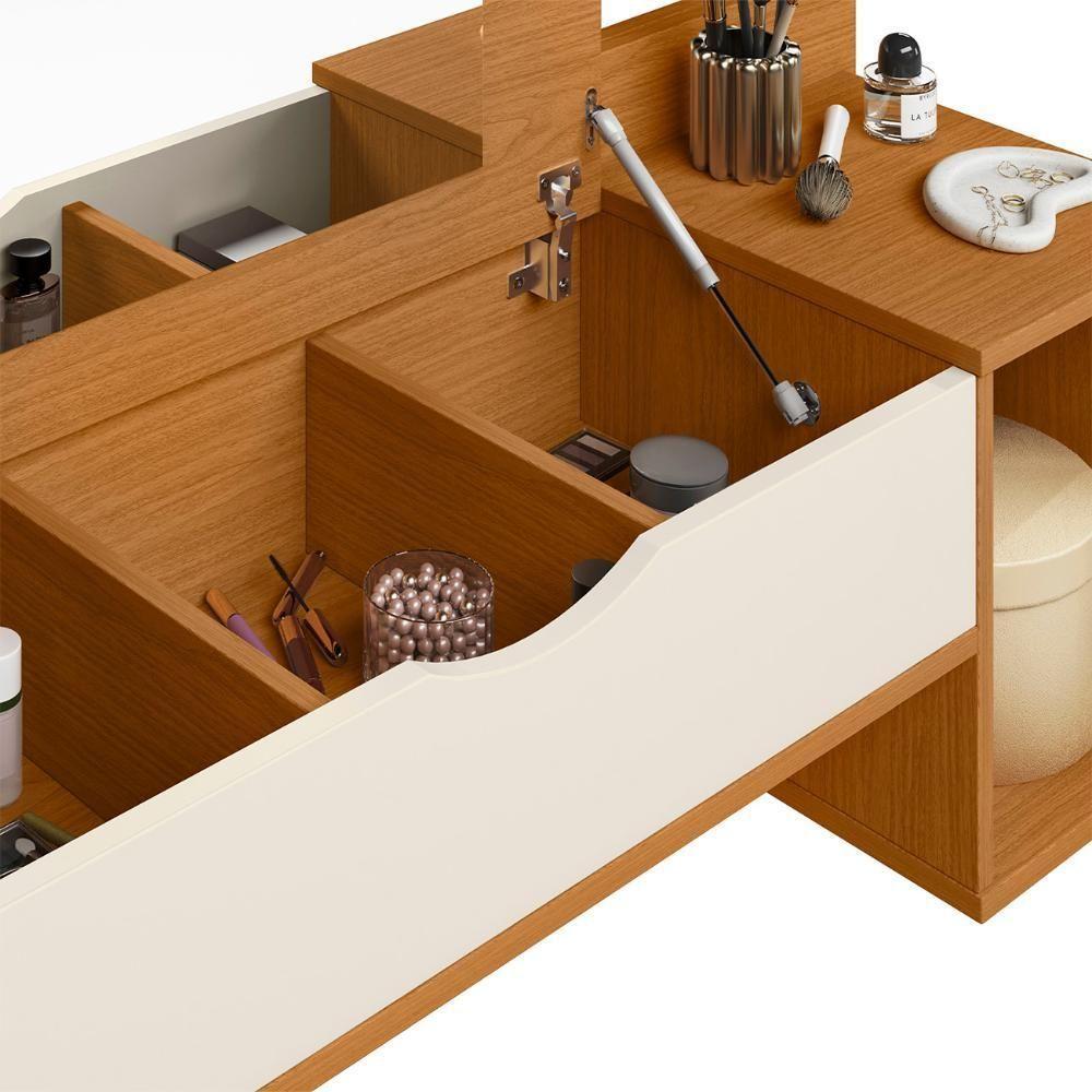 Penteadeira Camarim Com Led 2 Portas Loli A02 Off/cinamomo - Mpozenato - 6