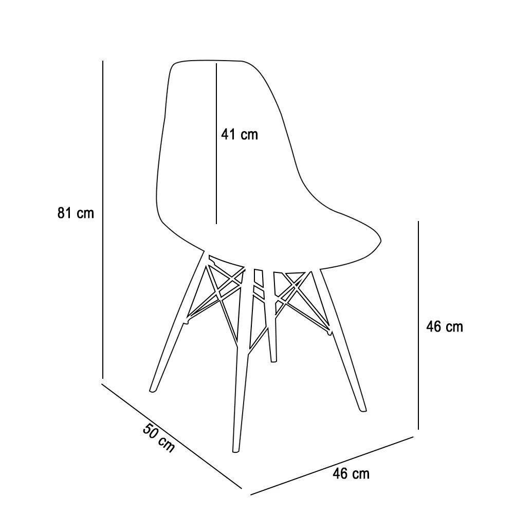 Cadeira Para Sala De Jantar Kit4 Eiffel Eames Preto Base Madeira R02 - D'rossi - 3