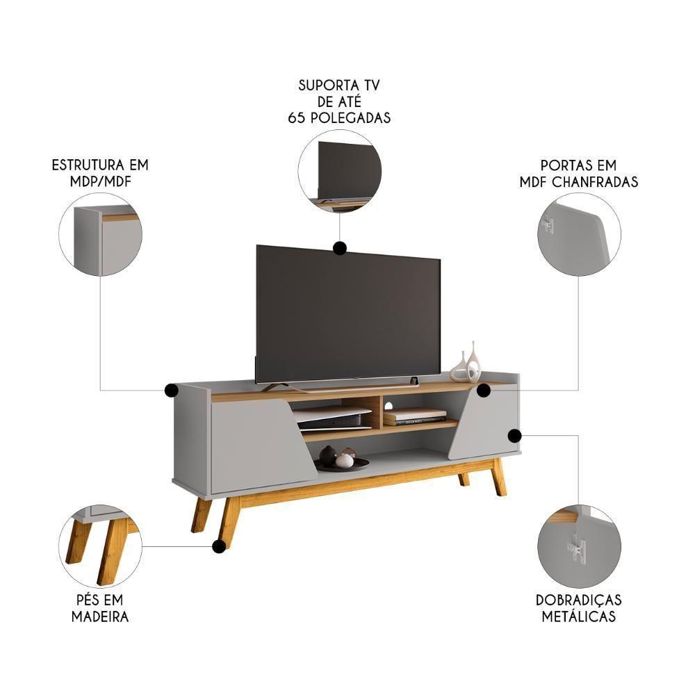 Rack Bancada Para Tv 65 Pol 160cm Titan Off/cinamomo B02 - Mpozenato - 3