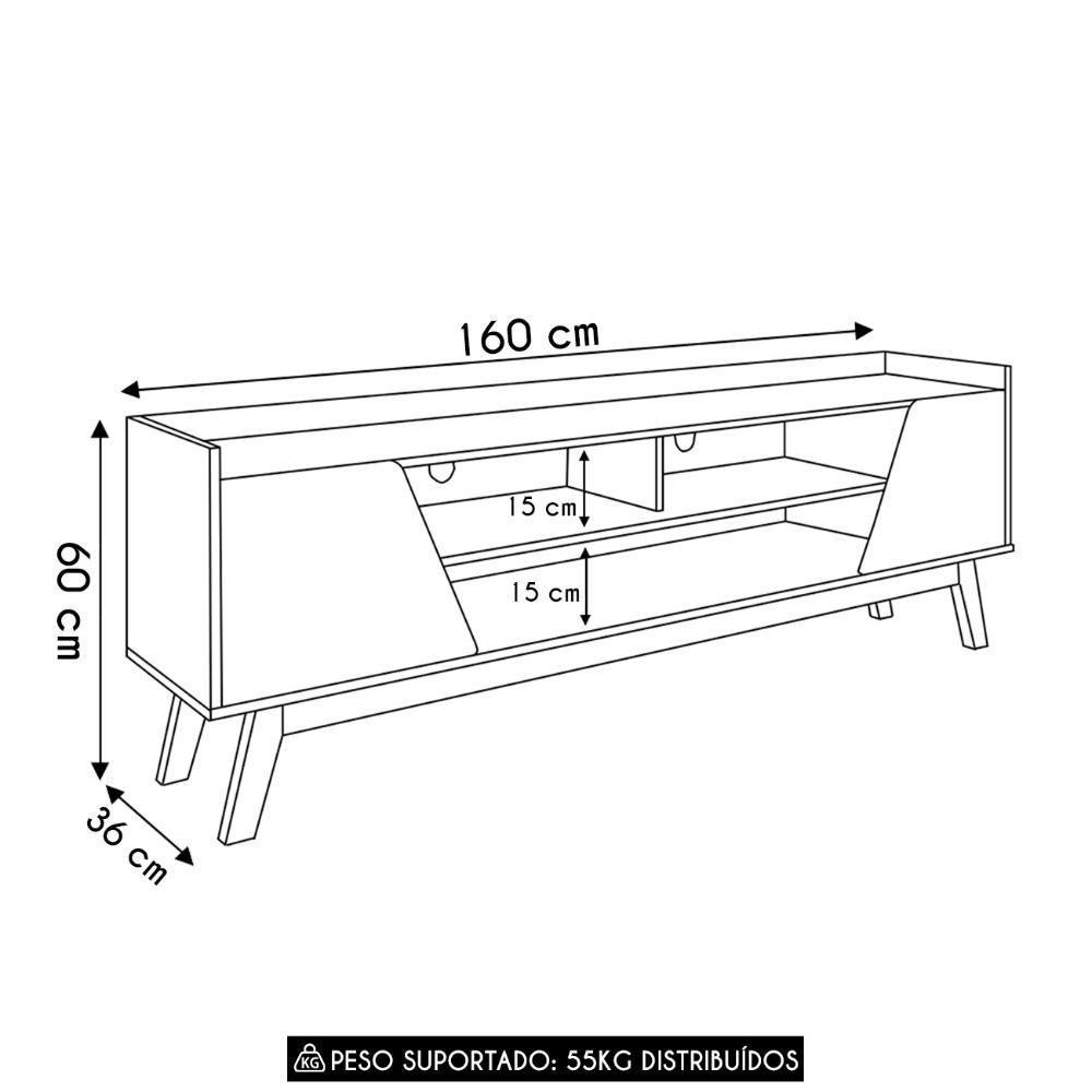 Rack Bancada Para Tv 65 Pol 160cm Titan Off/cinamomo B02 - Mpozenato - 4