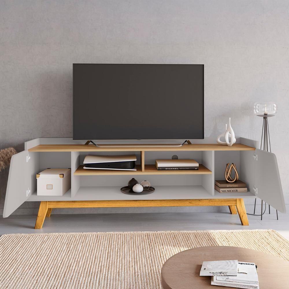 Rack Bancada Para Tv 65 Pol 160cm Titan Off/cinamomo B02 - Mpozenato - 6