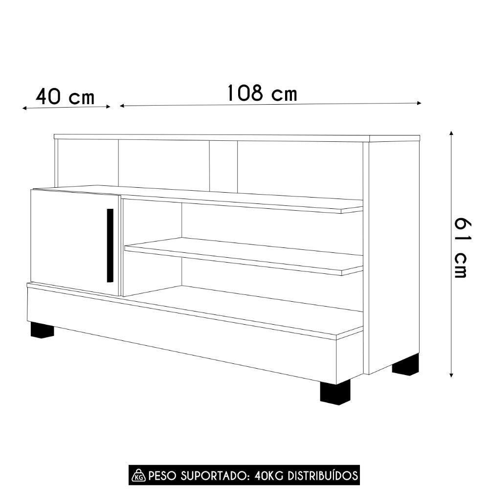Rack Bancada Para Tv 48 Pol 108cm Angra Off/cinamomo B02 - Mpozenato - 4