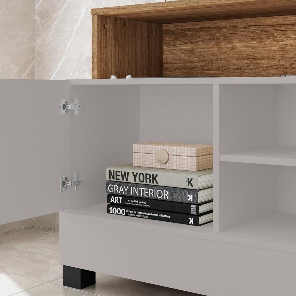 Rack Bancada Para Tv 48 Pol 108cm Angra Off/cinamomo B02 - Mpozenato - 6