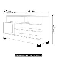 Rack Bancada Para Tv 48 Pol 108cm Angra Off/cinamomo B02 - Mpozenato