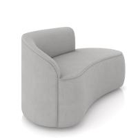 Sofá 2 Lugares Orgânico 140cm Morgan E Poltrona Lua Suede Cinza D03 - D'rossi - 7