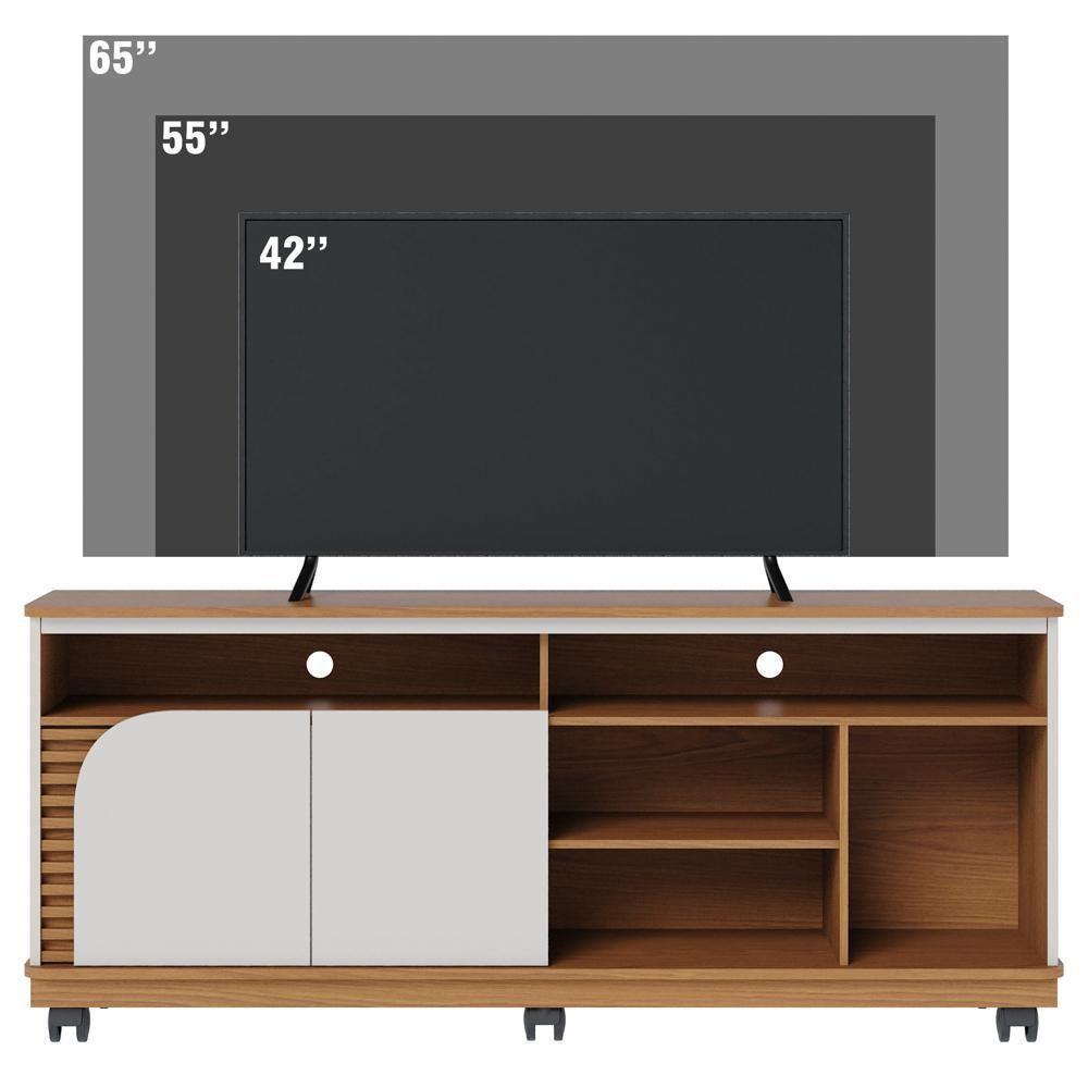 Rack Para Sala Bancada De Tv 65 Pol 150cm Madrid C05 Freijó/off White Matte - Mpozenato - 2