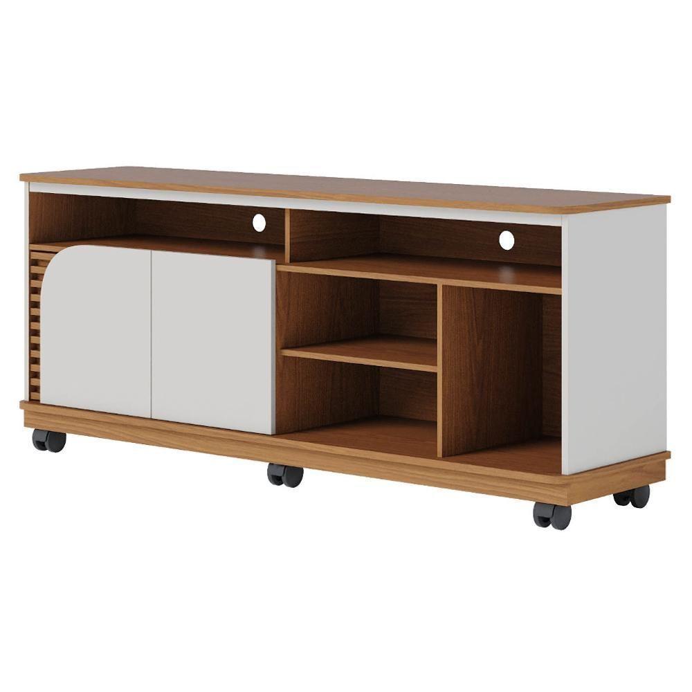 Rack Para Sala Bancada De Tv 65 Pol 150cm Madrid C05 Freijó/off White Matte - Mpozenato - 9
