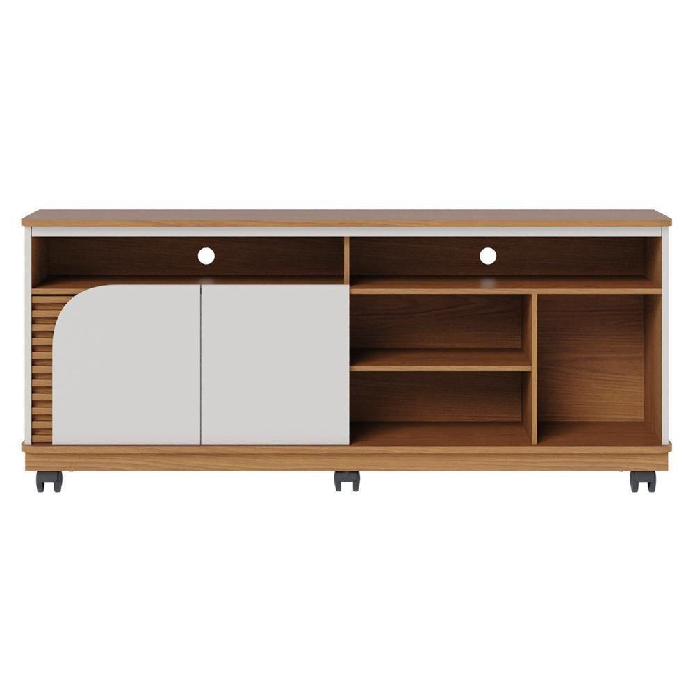 Rack Para Sala Bancada De Tv 65 Pol 150cm Madrid C05 Freijó/off White Matte - Mpozenato - 10