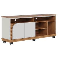 Rack Para Sala Bancada De Tv 65 Pol 150cm Madrid C05 Freijó/off White Matte - Mpozenato - 1