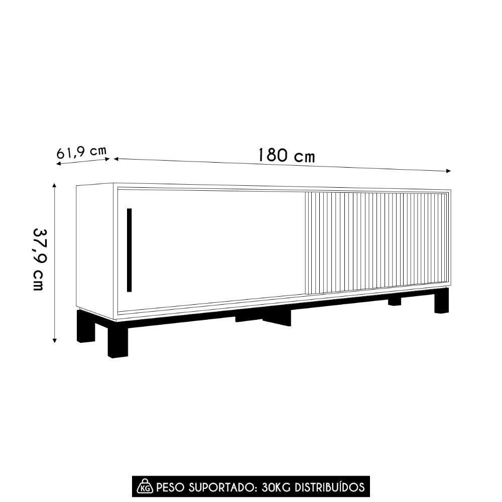 Rack Bancada Para Tv 65 Pol 180cm Lucca Off White/freijó C01 - Mpozenato - 4