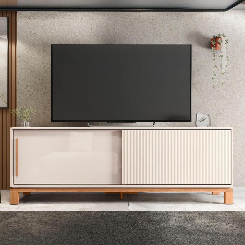 Rack Bancada Para Tv 65 Pol 180cm Lucca Off White/freijó C01 - Mpozenato - 6