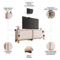 Rack Bancada Para Tv 65 Pol 180cm Lucca Off White/freijó C01 - Mpozenato - 3