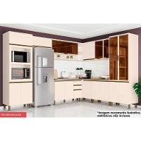 Cozinha 11 Peças (4 Armários + 2 Paneleiros + 3 Balcões + 2 Complemento) C5p85 Off White - 1