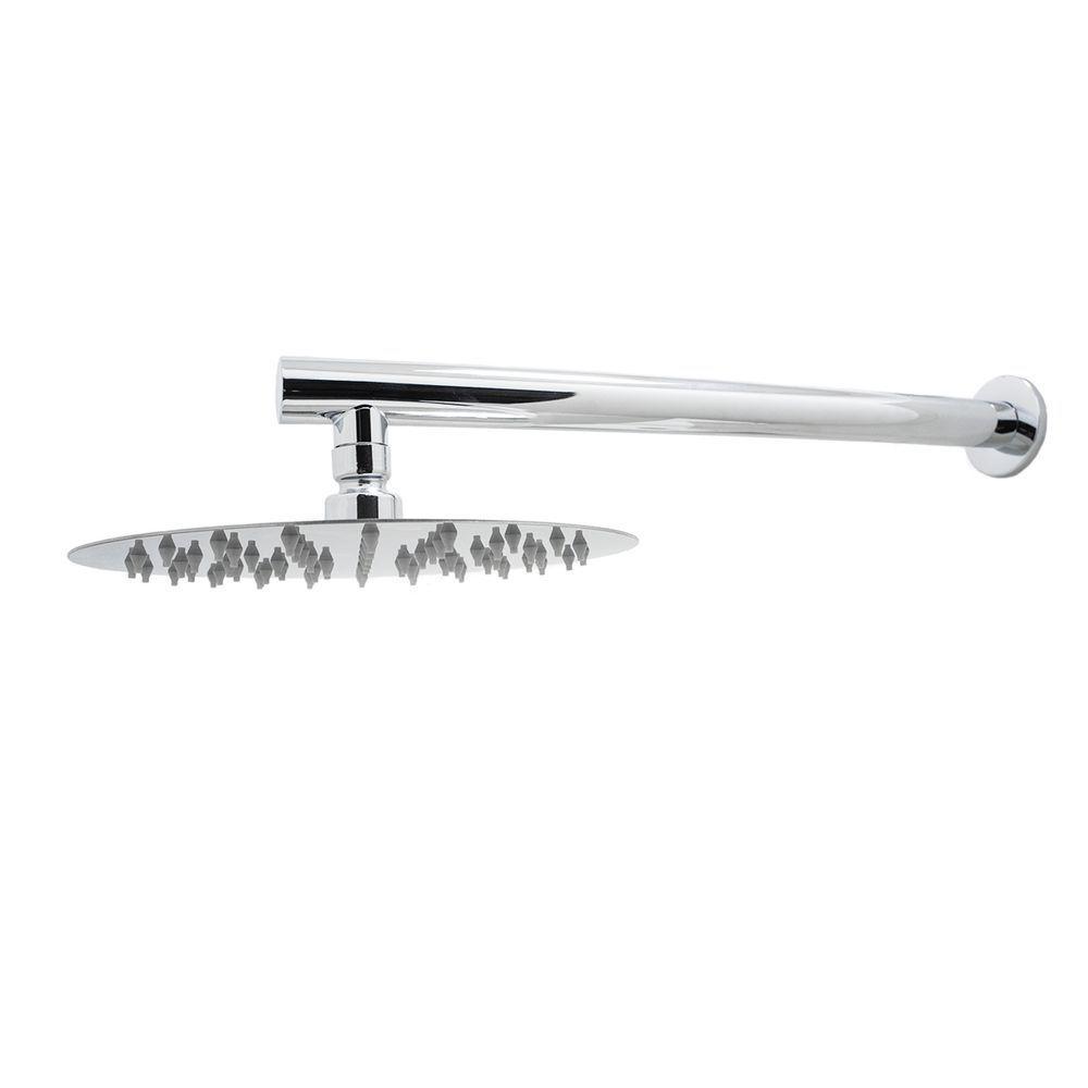 Ducha Chuveiro Redondo Solar Ou A Gás Inox Cromado Com Braço 20x20cm - 5