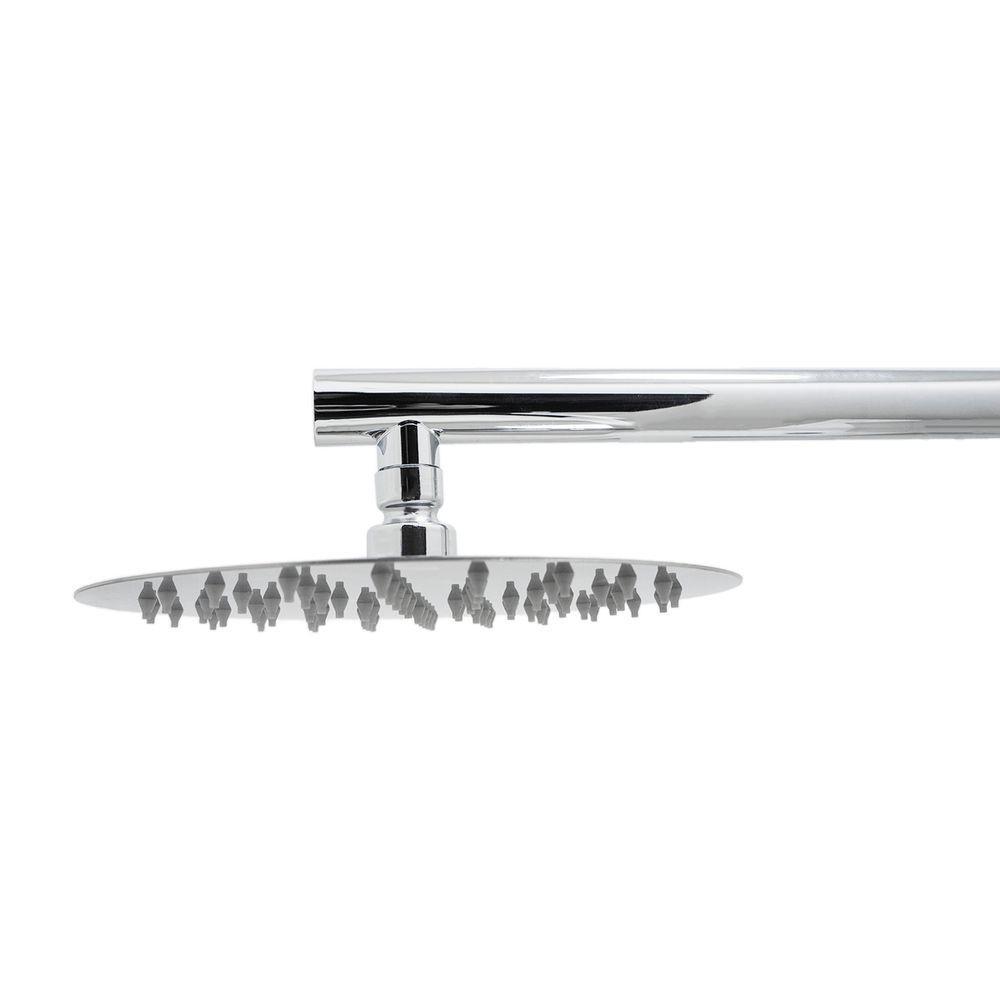 Ducha Chuveiro Redondo Solar Ou A Gás Inox Cromado Com Braço 20x20cm - 7