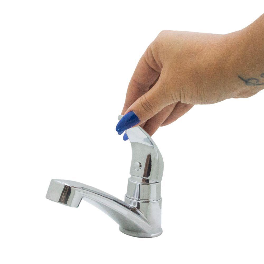 Torneira Pia Lavabo Lavatório Banheiro Mesa Abs Cromado Luxo 1/4v Fecho Rápido - 2