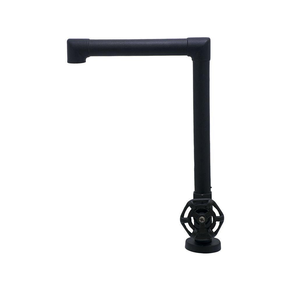 Torneira Pia Lavatório Banheiro Industrial Rustica Mesa Bancada Preto Fosco Metal Luxo - 4